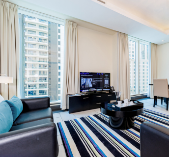 Stay in a 1-bedroom Deluxe Suite